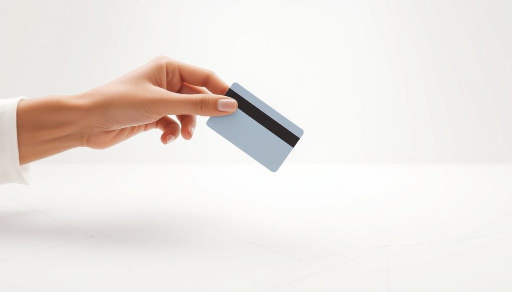 A modern, minimalist illustration of a joint bank account. In the foreground, two hands holding a debit card, representing the shared financial responsibility between partners. The background features a clean, white surface with subtle geometric patterns, conveying a sense of order and collaboration. The lighting is soft and diffused, creating a calming, professional atmosphere. The composition is balanced, with the card and hands positioned centrally, emphasizing the concept of a joint account. The overall style is sleek and contemporary, reflecting the modern approach to shared finances between couples starting their life together. A modern, minimalist illustration of a joint bank account. In the foreground, two hands holding a debit card, representing the shared financial responsibility between partners. The background features a clean, white surface with subtle geometric patterns, conveying a sense of order and collaboration. The lighting is soft and diffused, creating a calming, professional atmosphere. The composition is balanced, with the card and hands positioned centrally, emphasizing the concept of a joint account. The overall style is sleek and contemporary, reflecting the modern approach to shared finances between couples starting their life together.