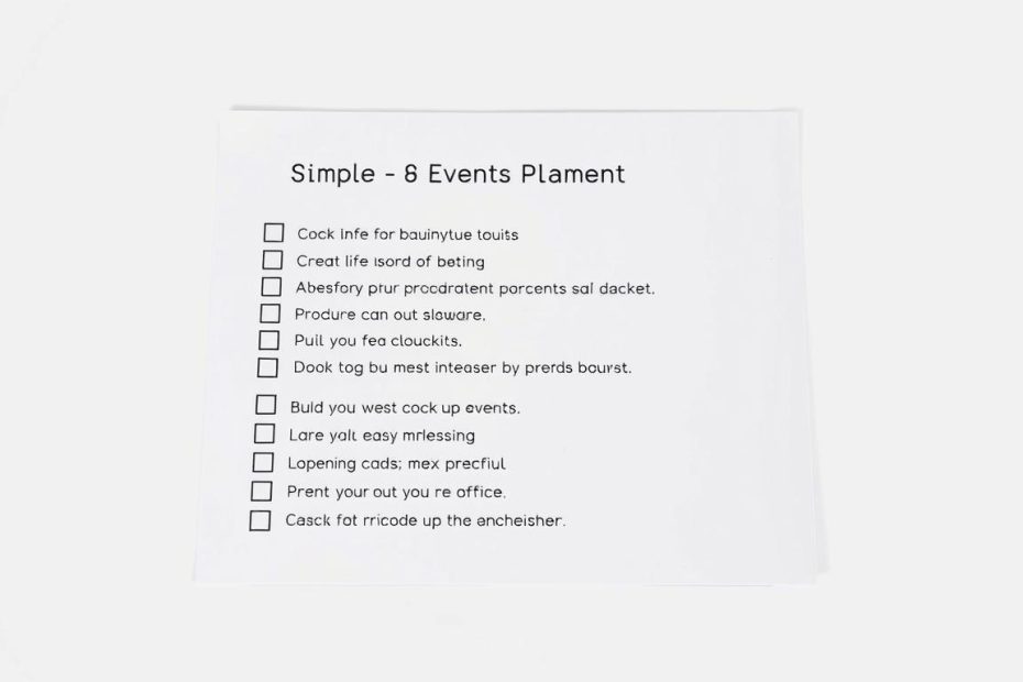 listas de verificação para planejamento de eventos simples